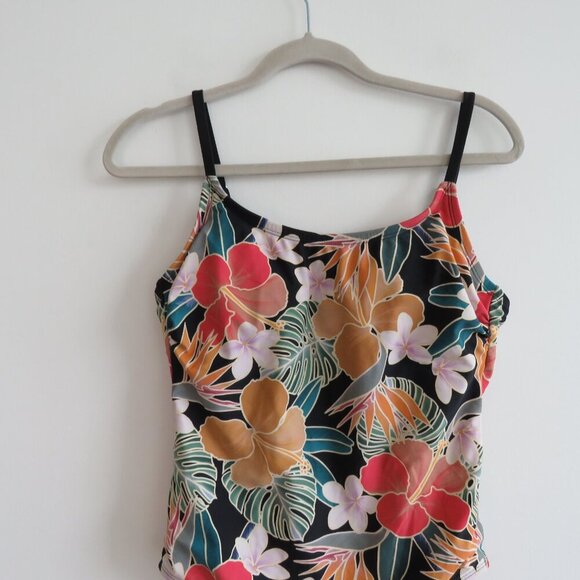 HURLEY Hawaiian Floral UPF 50+ Stretch Midweight One Piece Swimsuit - Size M - Picture 3 of 15